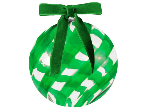 BACI MILANO xmas carol - palla natale rotonda in vetro 10 cm, trasparente/verde