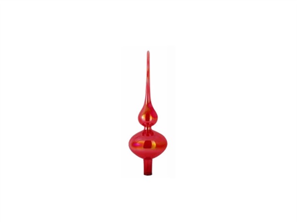 BACI MILANO xmas carol - puntale albero in vetro 35 cm, rosso