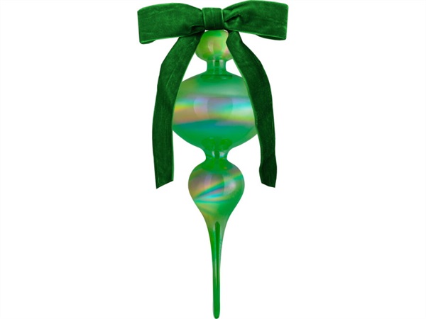 BACI MILANO xmas carol - decorazione natale in vetro h 34 cm, verde