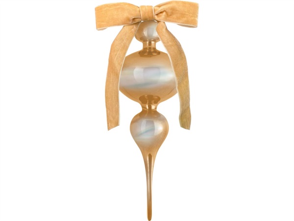 BACI MILANO xmas carol - decorazione natale in vetro h 34 cm, oro