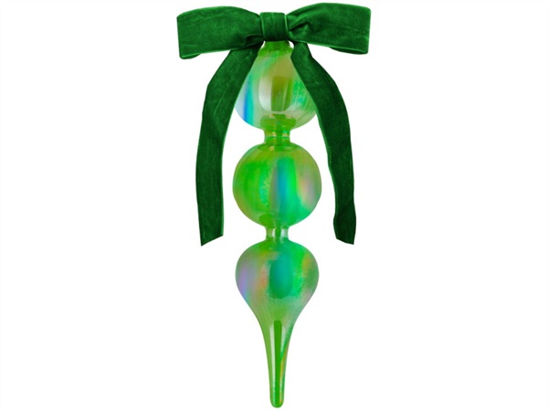 BACI MILANO xmas carol - decorazione natale in vetro h 24 cm, verde