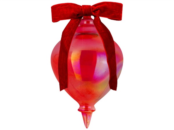 BACI MILANO xmas carol - decorazione natale in vetro h 18 cm, rosso