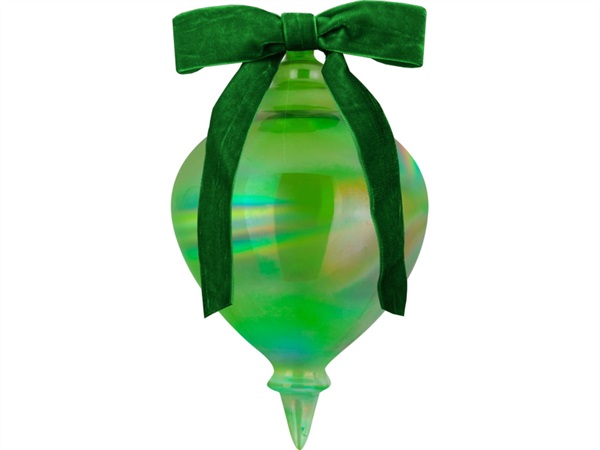 BACI MILANO xmas carol - decorazione natale in vetro h 18 cm, verde