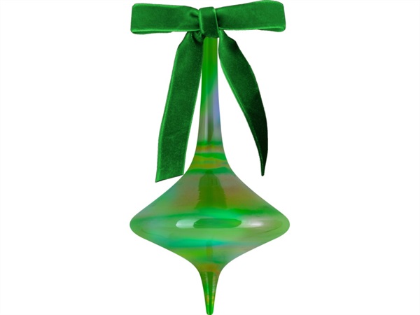BACI MILANO xmas carol - decorazione natale in vetro h 16 cm, verde