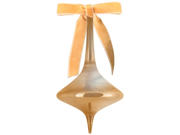 BACI MILANO xmas carol - decorazione natale in vetro h 16 cm, oro