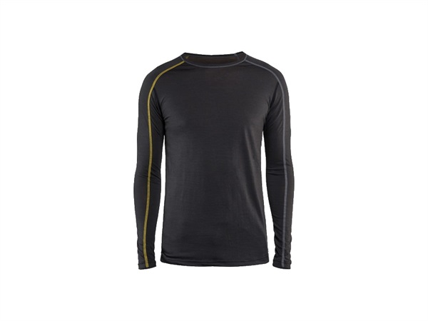 BLÅKLÄDER ITALIA SRL Maglia termica xlight, 100% merino, grigio scuro/giallo