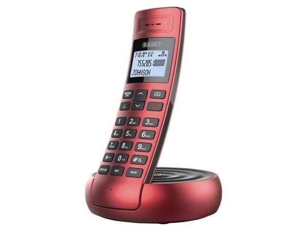 SAIET Telefono Cordless LCD Rosso