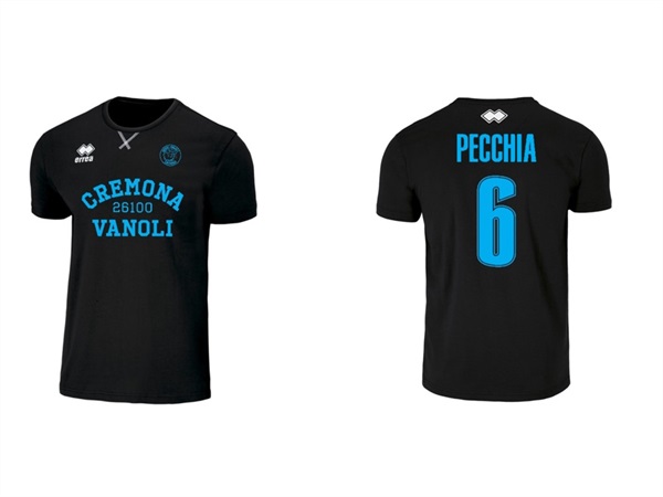 VANOLI BASKET T-SHIRT NERA PROFESSIONAL 2023 - PECCHIA # 06