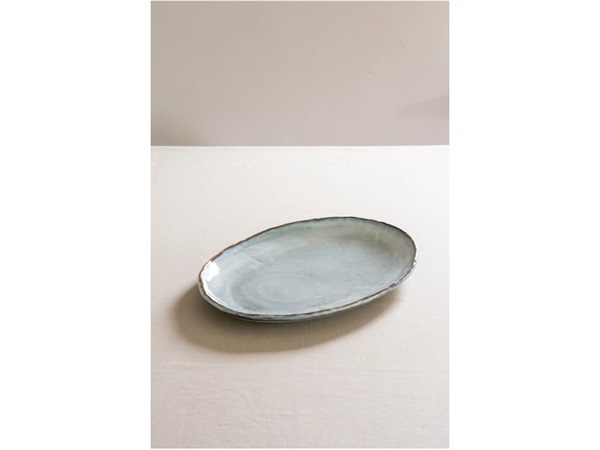DUTCH ROSE AMSTERDAM Organic blue, piatto ovale 34x23 cm