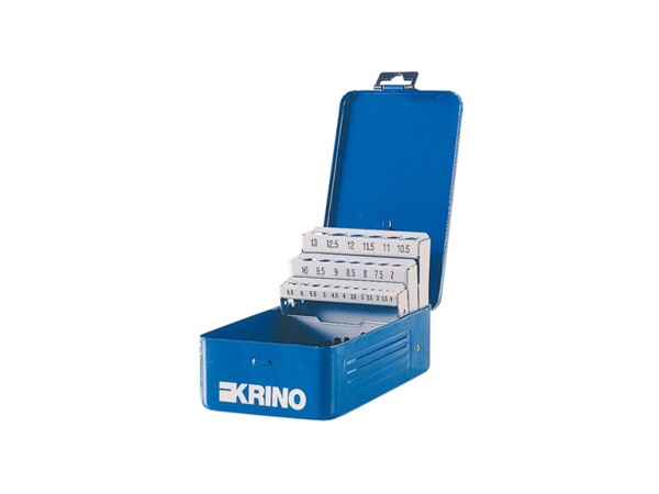 KRINO cassetta per Punte hss rullate di metallo di qualità, ø 1 ÷ 13x0,5 mm, vuota