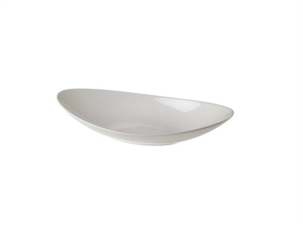 LEONE Piatto ovale in melamina bianco, 32x16.5x6 h cm