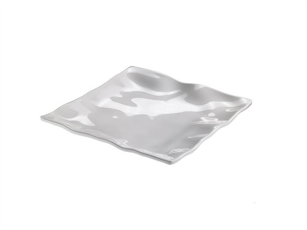 LEONE Vassoio quadrato melamina bianco, 30x30x4h cm