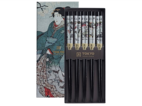 TOKYO DESIGN STUDIO Chopstick, set 5 coppie di bacchette, erotic