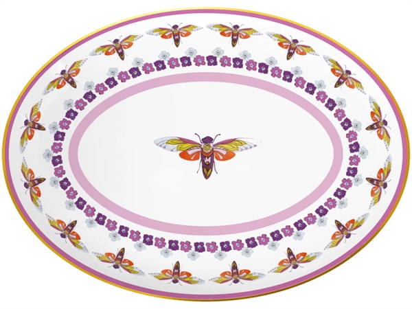 BACI MILANO Amazzonia - piatto ovale in porcellana, 19,5 x 26,5 cm