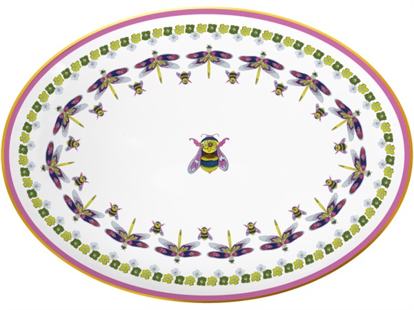BACI MILANO Amazzonia - piatto ovale in porcellana, 26x36 cm