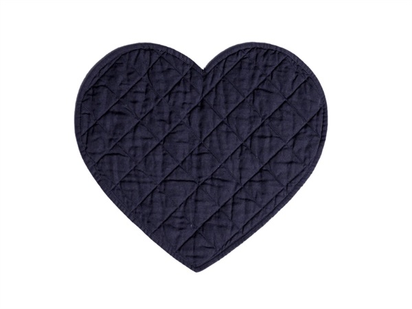 SIMPLE DAY LIVING & LIFESTYLE Tovaglietta a Cuore Imbottita Navy, 36x40 cm