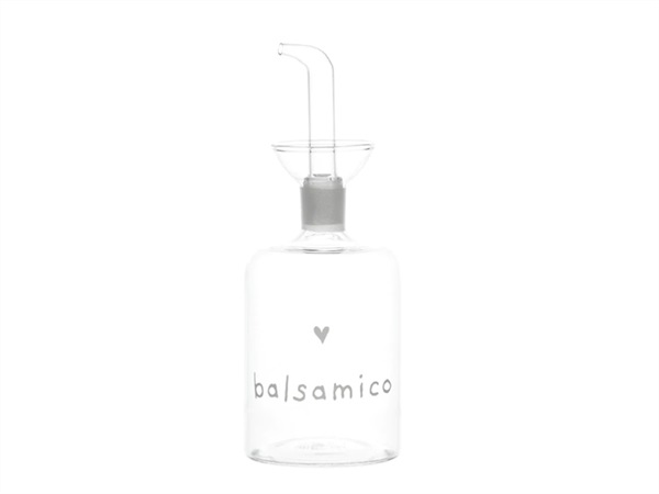 SIMPLE DAY LIVING & LIFESTYLE Bottiglia aceto in vetro borosilicato decoro Balsamico, 350ml
