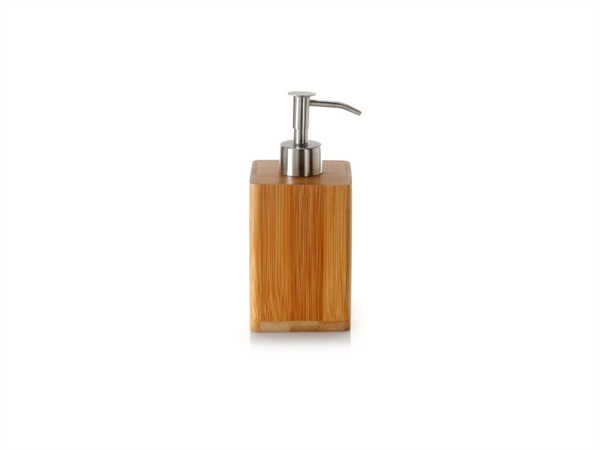 GEDY SPA Bambù, Dosasapone con erogatore in metallo spazzolato naturale