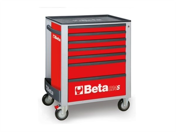 BETA UTENSILI Cassettiera mobile con 7 cassetti C24S/7 - ROSSO