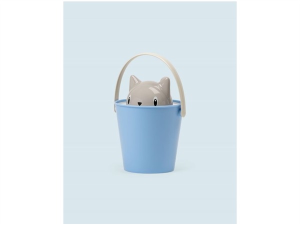 UNITED PETS Crick, secchiello portacrocchette gatto tortora/azzurro