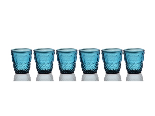 IVV SER LAPO, SET 6 BICCHIERI ACQUA BLU RIVIERA - 28 CL