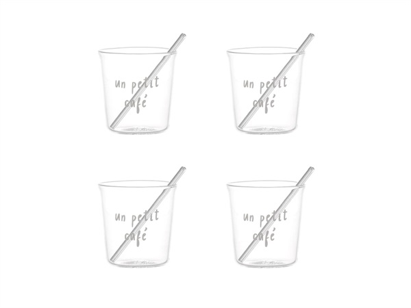 SIMPLE DAY LIVING & LIFESTYLE Set 4 bicchierini espresso Un petit cafè