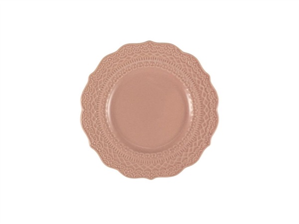 LE COQ SKALISTOS Piatto pane rosa con decoro in rilievo Ø cm 15 h cm 2