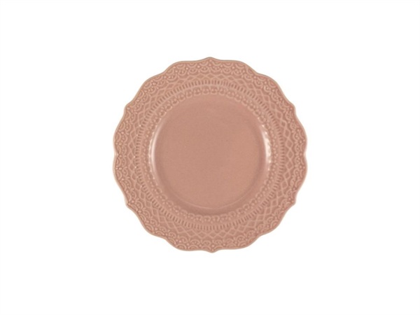 LE COQ SKALISTOS Piatto pane rosa con decoro in rilievo Ø cm 15 h cm 2