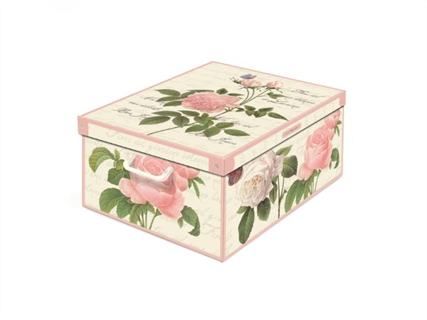 LAVATELLI Collection Rose Scatola in cartone per armadio, con coperchio e maniglie.