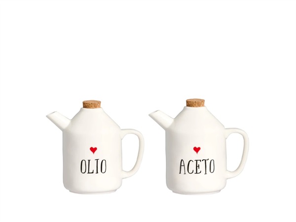 SIMPLE DAY LIVING & LIFESTYLE Set 2 Bottiglie Olio - Aceto cuore, 2x250ml