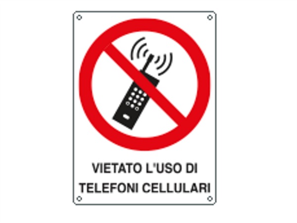 CARTELLI SEGNALATORI cartello divieto "vietato l'uso di telefoni cellulari" 27x37 cm