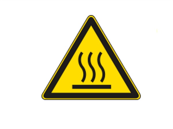 CARTELLI SEGNALATORI Cartello pericolo superficie calda solo simbolo H. 14 cm