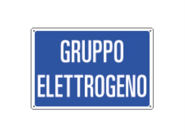 CARTELLI SEGNALATORI Cartello informazione "GRUPPO ELETTROGENO" 30X20 CM