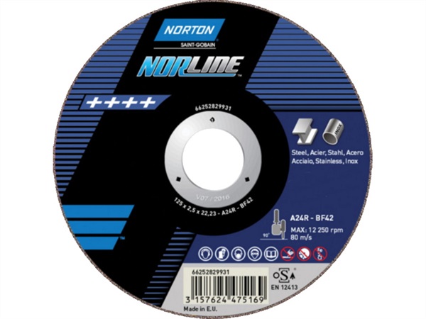 NORTON DISCO  SUPER BLUE 5 FERRO/INOX, D.115X3,2X22,2MM