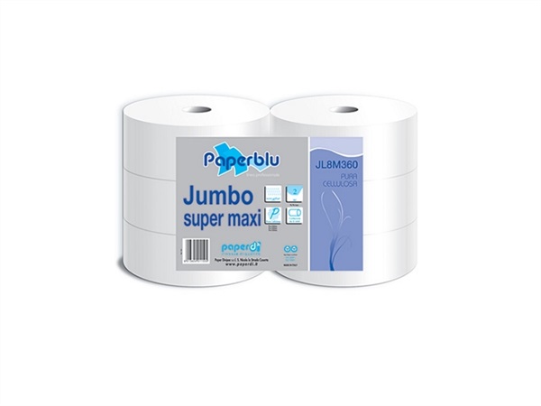 PAPERDI' S.R.L. Bauletto Carta IGIENICA JUMBO SUPER MAXI da 6 rotoli, 360 mt cad