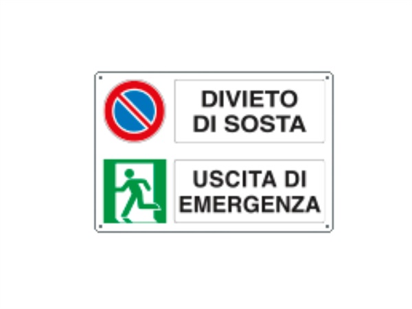 CARTELLI SEGNALATORI Cartello autoadesivo multisimbolo, EasyFix, "DIVIETO SOSTA" 30x20 cm