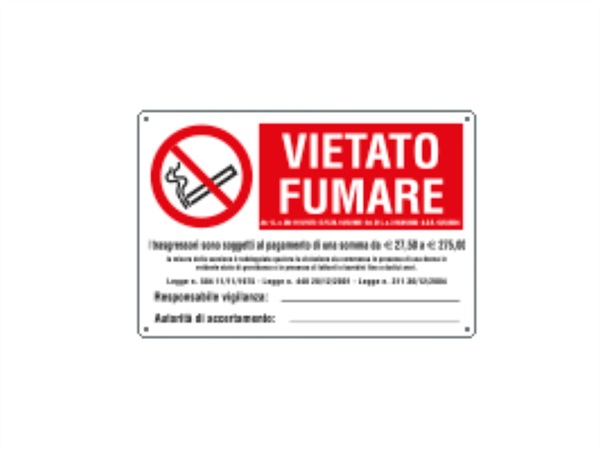 CARTELLI SEGNALATORI Cartello autoadesivo multisimbolo, EasyFix, "vietato fumare" 30x20 cm