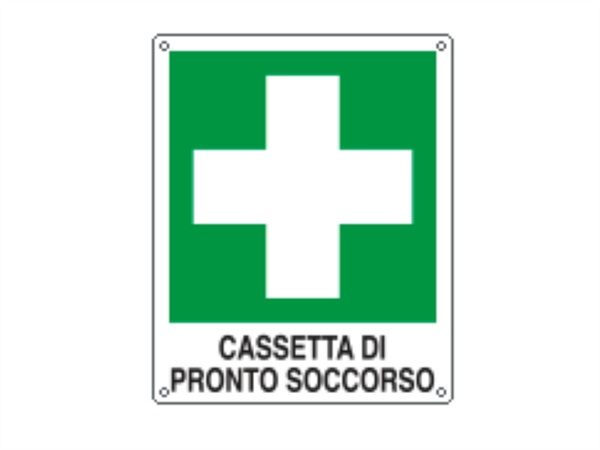 CARTELLI SEGNALATORI Cartello emergenza "cassetta pronto soccorso" con simbolo 25x31 cm