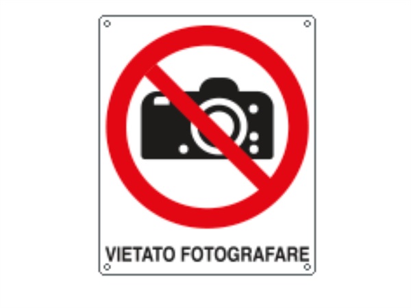 CARTELLI SEGNALATORI Cartello divieto "vietato fotografare" 27X33 CM