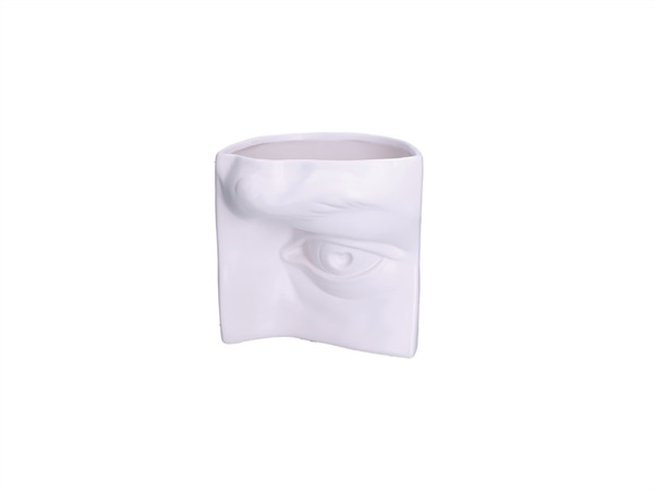 RITUALI DOMESTICI Augusto, vaso decorativo occhio l bianco 18x14xh18 cm