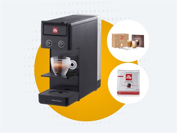 ILLYCAFFE' S.P.A Iperespresso Y3.3 Espresso & Coffee Nera + Caffè in capsule   Bundle macchina da caffè + 12 confezioni da 18 capsule