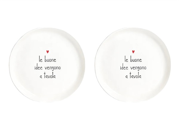 SIMPLE DAY LIVING & LIFESTYLE Set 2 Piatti dessert Le buone idee vengono a tavola, Ø 21 cm