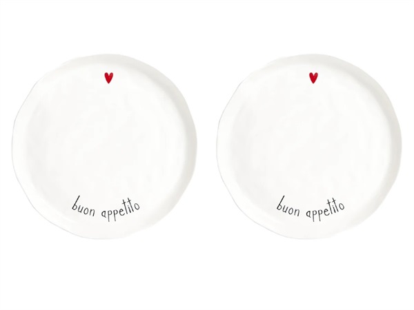 SIMPLE DAY LIVING & LIFESTYLE Set 2 Piatti piani Buon appetito, Ø 27 cm