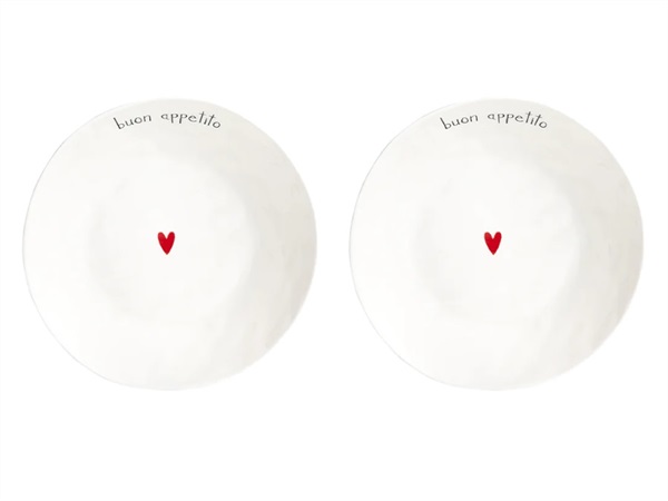 SIMPLE DAY LIVING & LIFESTYLE Set 2 Piatti fondi Buon appetito, Ø 20 cm