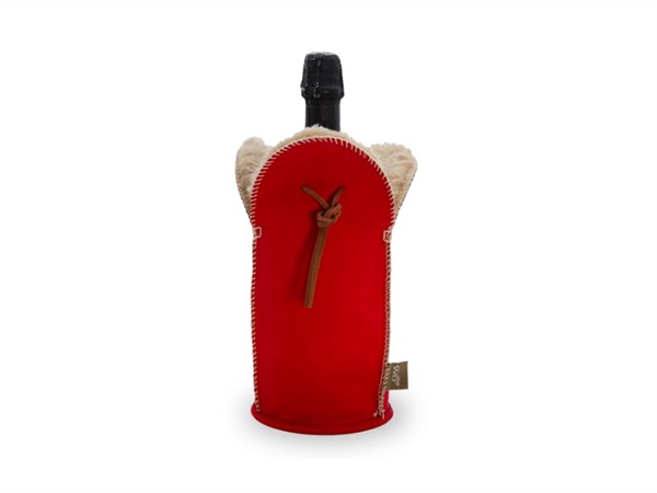 WD LIFESTYLE Glacette refrigerante rossa con pelliccia in lana