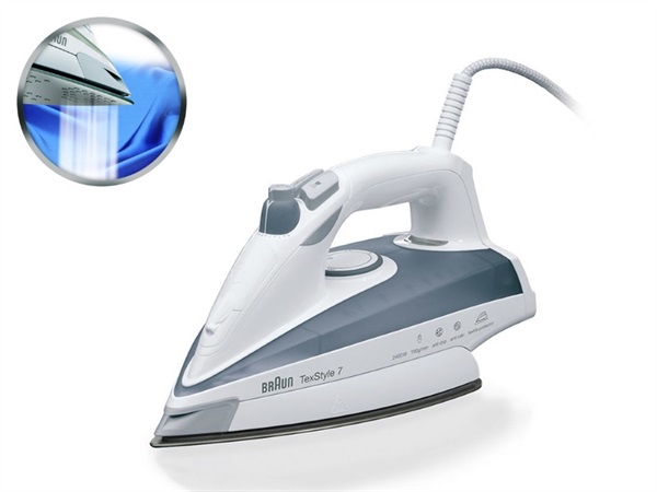 Ferro da Stiro a Vapore Braun TS735TP TexStyle 7, 2400 W, Grigio/Bianco