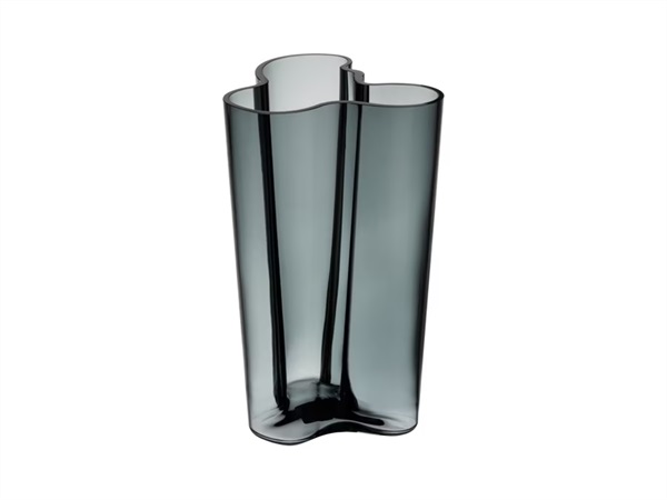 IITTALA Alvar Aalto, vaso grigio scuro in vetro 251 mm