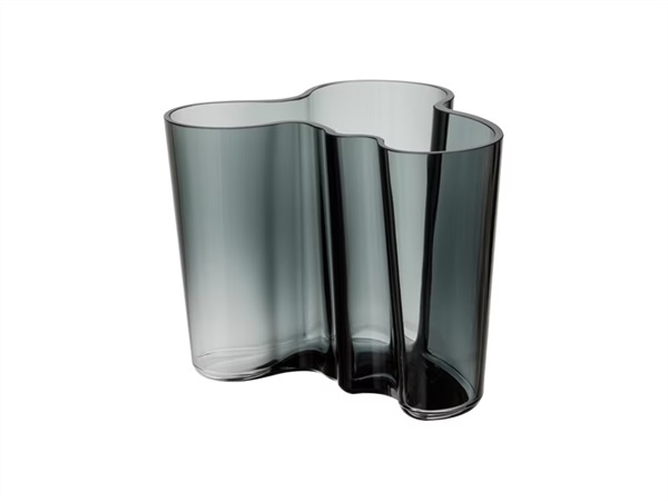 IITTALA Alvar Aalto, vaso grigio scuro in vetro 160 mm