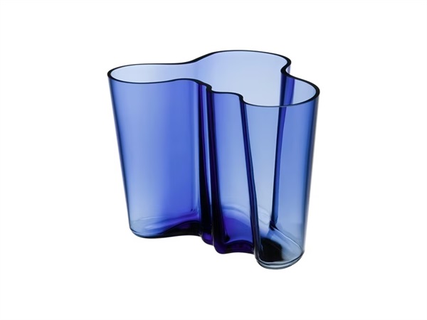 IITTALA Alvar Aalto, vaso blu oltremare in vetro 160 mm