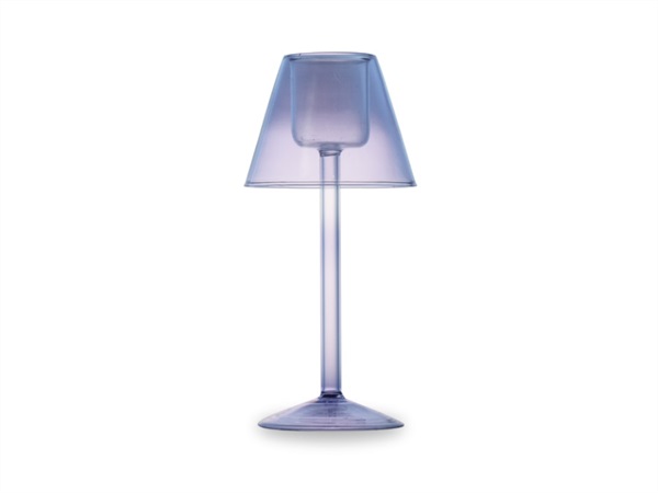 WD LIFESTYLE Porta tealight in vetro borosilicato lilla, 22 cm